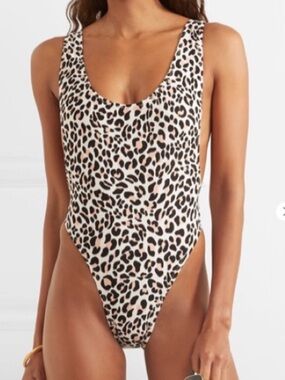 Norma Kamali Marissa Leopard Print Swimsuit Size Medium